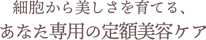 細胞から美しさを育てる、あなた専用の定額美容ケア